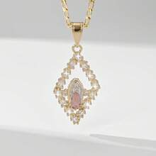 1pc Classic European Style Copper Material Guardian Angel Guadalupe Virgin Mary Pendant Necklace, Limited Edition, Suitable For Christmas/Thanksgiving/Halloween/Mother's Day/Valentine's Day Gifts For Couples/Friends/Godparents, Catholic First Communion, Gifts, Daily And Holiday Wear For Prayer - Yellow Gold - View 7