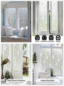 1卷装，宽度可选30/45/60/90厘米，隐私窗膜，自粘式隐私膜，不透明，无需胶水，防紫外线，装饰性彩色玻璃膜，窗帘，磨砂窗膜 - 彩色 - 查看 44