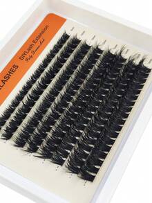 HBZGTLAD New 8-Row 160D/120D/100D/80D/60D Fluffy Eyelash Clusters + Eyelash Curler, Volumizing Individual Eyelash Extensions DIY Eyelash Lengthening False Eyelashes Suitable For Daily And Party Use - Black - View 5