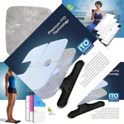 Smart Body Composition Analyzer with LED Screen for Fitness Tracking, Bluetooth & Wi-Fi Connectivity