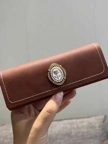Caja de almacenamiento de gafas de metal con diseño de rosa, estuche de viaje portátil para gafas con estilo retro elegante, incluye 1 paño de microfibra, estuche rígido de PU de varios colores para gafas - Multicolor - Ver 6