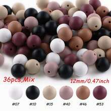 A Mix Of 36 12mm Silicone Beads, Suitable For DIY Jewelry Bracelet Making As Well As Earrings, Necklaces, And Other Decorative Accessories - Multicolor - View 18