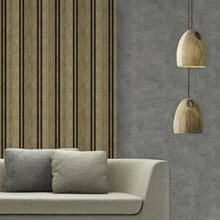Adhesive Wallpaper With Natural Wood Ribbed Pattern, Thick Strips - Multicolored 20 - View 4