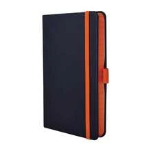 - Libreta de Notas Modelo BLA - 60 - NAR Hoja Rayadas Elstico de Cierre, Portadocumentos y Poraplumas Listn Separador Color Black/ Naranja - Naranja - Ver 2