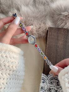 1pc Women's Elegant Gold High-Quality Fashion Quartz Watch Suitable For Daily Wear And Holiday Gifts - 銀色 - 查看 3