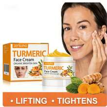 1pc/5pcs Turmeric Face Cream Moisturizing And Moisturizing Facial Skin Apply Massage Skin Care Face Cream - 黃色 - 查看 1