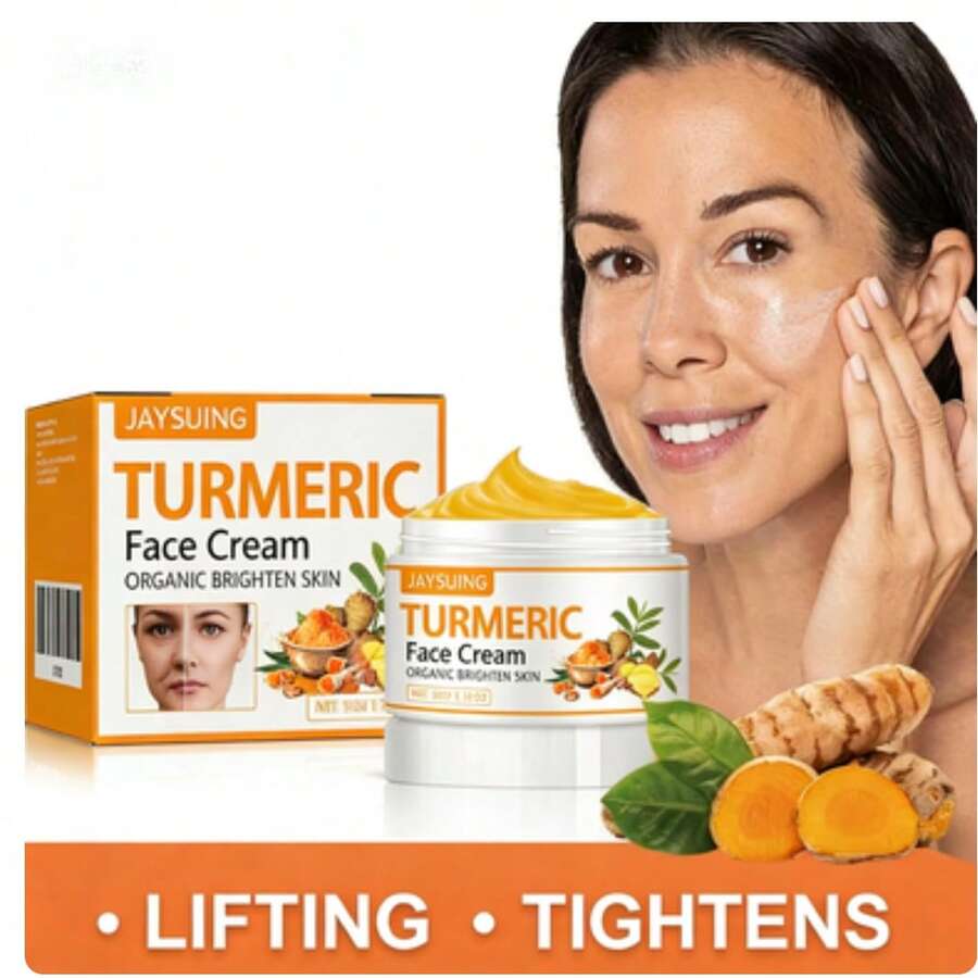 1pc/5pcs Turmeric Face Cream Moisturizing And Moisturizing Facial Skin Apply Massage Skin Care Face Cream - 黃色 - 查看 1
