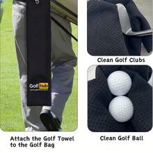 Handuk Golf Hitam Bordir dengan Klip - Hadiah Sempurna untuk Pecinta Golf, Cocok untuk Ulang Tahun, Hari Ayah, dan Acara Lainnya - MultiWarna - View 12