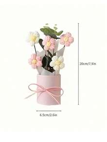 Buquê de Flores de Crochê Feito à Mão, Buquê de Flores em Balde de Abraço, Buquê de Flores de Tricô, Perfeito para o Dia dos Namorados, Casamento, Noivado, Carnaval, Ano Novo, Dia das Mães, Formatura, Volta às Aulas, Festa de Aniversário, Batizado, Inauguração da Casa, Dia do Professor, Aniversário, Decoração Doméstica e Presentes para Festas. - Multicolorido - Visão 10