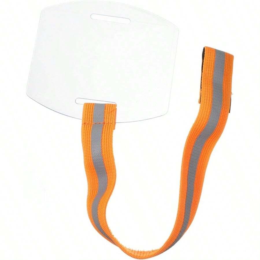Cabilock Portatarjetas De Identificacin Funda Para Tarjeta De Identificacin Soporte Para Brazo Ajustable Porta Credencial De Pvc til Para Eventos Profesionales y Oficinas - Naranja - Ver 1
