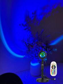 1个RGB日落灯,配有大遥控器,16色日落灯,爆款直播氛围灯,LED投影氛围灯,360°旋转,彩虹灯,日落投影灯,RGB日落灯,浪漫视觉氛围灯,USB投影仪,适用于摄影照明、装饰、自拍、直播、客厅卧室装饰、房间装饰、墙面装饰 - 投影-Ultra - 查看 6