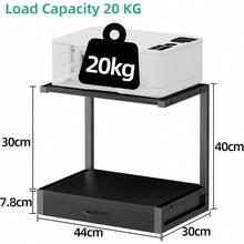 Printer StandsSoporte para Impresora de Escritorio de 2 Niveles con cajón de Tela y Estante Abierto Mesa de impresión con Espacio de Almacenamiento para Oficina en casa Impresora 3D fax escáner Color - Blanco - Ver 6