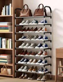 Organizador de zapateros de 6/8Niveles,Rack de Acero lnoxidable  Organizador de Zapatos Simple y Facil de Montar - Negro - Ver 10