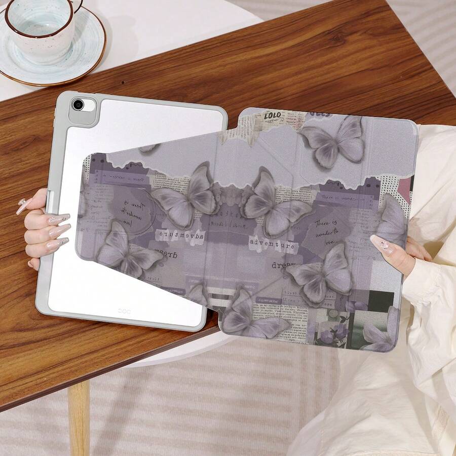 360° Rotatable IPad Protective Case, Y-Shaped Folding Stand, High-Definition UV Printing, Compatible With IPad 11 2025, IPad Air 11/13 2025 M3, IPad Air (M2) 11/13 Inch, IPad Air 4/5/6 10.9inch, IPad Pro 11 Inch, IPad Pro 12.9 Inch, IPad 10.2 Inch, IPad 9th/10th Generation And Various Models, Protective Cover Design, Support Multi-Angle Adjustment, Six-Way Stand Placement, Built-In Pen Slot, Transparent Back Cover, Anti-Drop Protection, Auto Wake/Sleep Function - Multicolor - View 1