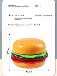 76-Piece Plastic Burger Kitchen Playset With Detachable Layers & Realistic Food, American Style Red/Yellow Design For Kids Pretend Play – Interactive Role-Play Toy For Birthdays, Holidays & Indoor Family Fun