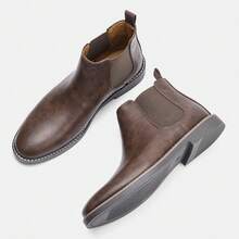 Men's Chelsea Boots, Casual Business Commuter Boots, Retro Ankle Boots - Mocha Brown - View 9