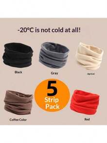 1pc Unisex Fleece Scarf - Windproof, Warm, Solid Color, Elastic Fit, Machine Washable, Perfect Autumn/Winter Fashion Accessory | Minimalist Scarf | Polyester Blend Scarf, Women Scarf, Women Warm Neck Warmer, Women Headscarf - Multicolor - View 15