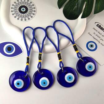 Blue Evil Eye Pendant, Car Rearview Evil Eye Amulet Decor, Greek Amulet Wall Decor Accessory, Brings Good Luck, Protection And Energy, Suitable For Weddings, Parties, Christmas And Other Occasions