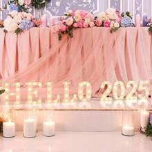 Light Up Marquee Letters - 26 Alphabet Battery Powered LED Lights Sign, Night Light White Plastic For Engagement Party Wedding Baby Shower Birthday, Table Decorations, Prom And Events, Marry Me (Letter M) - Số 5 - Xem 5