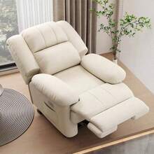 Sofá de masaje eléctrico multifuncional con carga USB, balanceo de 270 grados y posiciones ajustables para sentarse y reclinarse. Moderno y cómodo sillón reclinable individual para sala de estar. - Blanco - Ver 11