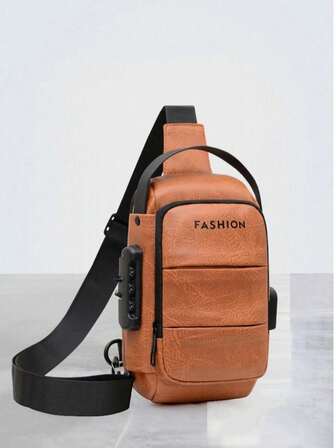 Men's Chest Bag New Shoulder Backpack Large Capacity Crossbody Bag Password Lock Anti-Theft Backpack Motorcycle Bag Fashion Outdoor Portable Casual Bag