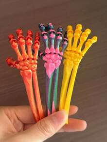 Mano de esqueleto humano flexible con articulaciones móviles impresas en 3D, modelo de palma de esqueleto articulado espeluznante para Halloween - Multicolor - Ver 5