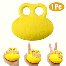 High Elasticity PU Grip Ball, Suitable For Rehabilitation And Finger Exercise - Egg Shaped, Harmless Hand Enhancer, Available In 4 Seasons - Yellow - View 3