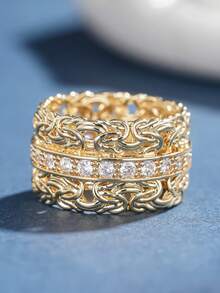 1枚时尚立方氧化锆戒指，女士款式，适合婚礼、订婚、派对、情人节等场合，也可作为礼物送给妈妈、母亲或作为母亲节礼物。 - 1# - 查看 7