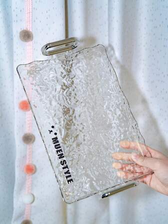 1개 아크릴 화장품 보관 트레이, 내구성이 좋고 청소가 용이함, 개별 물결 디자인, 화장품, 세면 도구, 수건 상자 보관에 적합, 침실, 거실, 욕실에서 사용하기에 적합