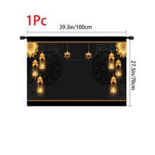 1pc Home Decor, Lantern Pattern Printed Tablecloth, Kitchen Small Curtain, Kitchen Cabinet Curtain, Islamic Festival Decoration, With Curtain Holes, Easy To Hang, 100% Polyester, Rectangular, Woven, Machine Washable, Kitchen Decor And Accessories, Suitable For Kitchen Cabinets And Home Decoration - 彩色 - 查看 14