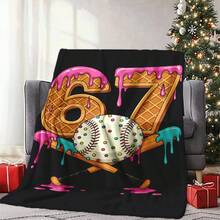 Modern Purple Anime Character Flannel Throw Blanket - Soft, Stain-Resistant, Lightweight Polyester, All-Season Comfort For Home, School, Picnics & Camping, School Throw | Retro Style Blanket | Lightweight Flannel - 多色5 - 查看 1