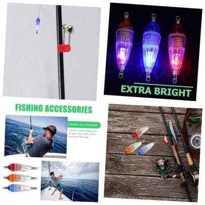 Uonlytech 3piezas Luz Brillante para Pesca Prctica Forma De Seuelo Lmpara De Pesca Luz Nocturna para Pescar Mar y Agua Dulce