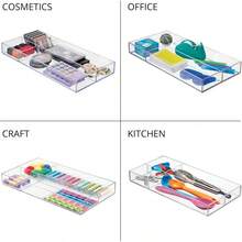 40850 Clarity Cosmetic Drawer Organizer Vanity Cabinet to Hold, Products, 8x 16x 2 - 4 compartimentos - Ver 7