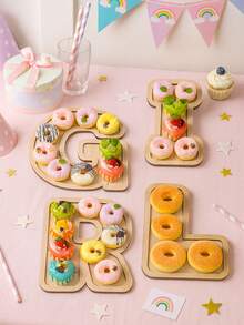 1 pieza Bandeja de letras de madera, Bandeja de decoración del Día de la Madre, Decoración de graduación de paleta, Bandeja de aperitivos de felicitaciones de graduación, Bandeja de donas, Decoración DIY creativa para colorear, Bandeja de postres de fiesta de cumpleaños, Bandeja de dulces de fiesta de baby shower, Bandeja de dulces de revelación de género, Bandeja de galletas y chocolates del Día de la Madre, Bandeja de galletas y café de la tarde, Bandeja de servicio de restaurante, Soporte de exhibición de alimentos de cocina, Bandeja de frutas y verduras de cocina, Vajilla de comedor, Regalo de cumpleaños, Recuerdos de fiesta - carta - Ver 5