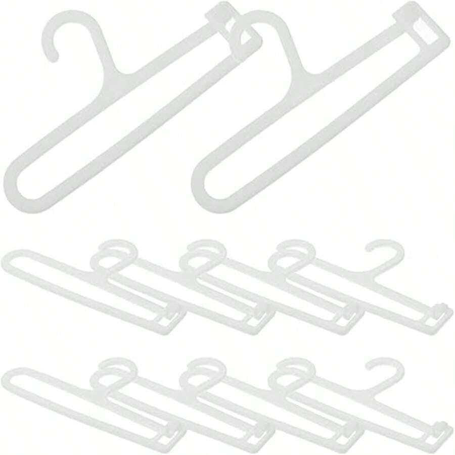 迷你塑料袜子架、围巾架、娃娃衣服收纳架、玩具娃娃服装架、紧身裤架、紧凑型挂杆收纳架，适用于小型配件，表面光滑，家居厨房收纳架 - 白色 - 查看 1