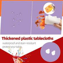 Lavender 6 Pack Plastic Table Cloth 84\, Disposable Round Tablecloth Table Cover, Plastic Tablecloths For Parties,Round,Lavender - Lavender - 查看 4