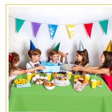 Lime Green 6 Pack Plastic Table Cloth 54\ X 108\, Disposable Tablecloths Rectangle Table Cover, Plastic Tablecloths For Parties,Rectangle,LimeGreen - 萊姆綠 - 查看 7