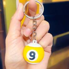 1 Set Llavero de bola 8 y pulsera de pareja, bola de taco de acrílico creativa DIY, adecuado para salón de billar, fiesta de Navidad y Año Nuevo - Unitalla - Ver 22