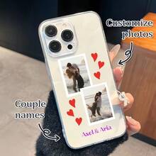 Funda de teléfono con cojín de aire personalizada con foto personal, compatible con iPhone 16, 15, 14, 13, 12, 11 Pro MAX Plus, Galaxy S25, S24, S24 Plus/S24+, S21/S22/S23/S25 Series. Puedes subir tus paisajes, mascotas, amigos y fotos familiares favoritas para crear una funda de teléfono personalizada y hermosa, que puede ser un gran regalo para familiares y amigos. - transparente - Ver 1