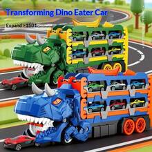 3-In-1 Transforming Dinosaur Car Toy With Foldable Storage Function, Upgraded Dinosaur Food Truck Toy, Dual Track Slide Dinosaur Truck, Best Back To School/Christmas Gift For Kids - Dinosaur Transport Vehicle - View 9