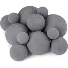 12 Pack Ceramic Balls Mixed 4 Sizes Fireplace Balls Modern Accory For Indoor Or Outdoor Fireplace Fire Pits And Fire Bowl Gray - Gray - View 1