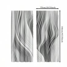 2pcs Geometric Line Curtains - Privacy Protection, Machine Washable, Rod Pocket Design, Living Room And Garden Decoration, Modern Polyester Wave Printing, Modern Home Decoration, Living Room Curtains - Multicolor - View 7