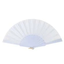 1 件纯色面料折叠手扇，适合日常、节日、派对和角色扮演使用 - 黑色 - 查看 14