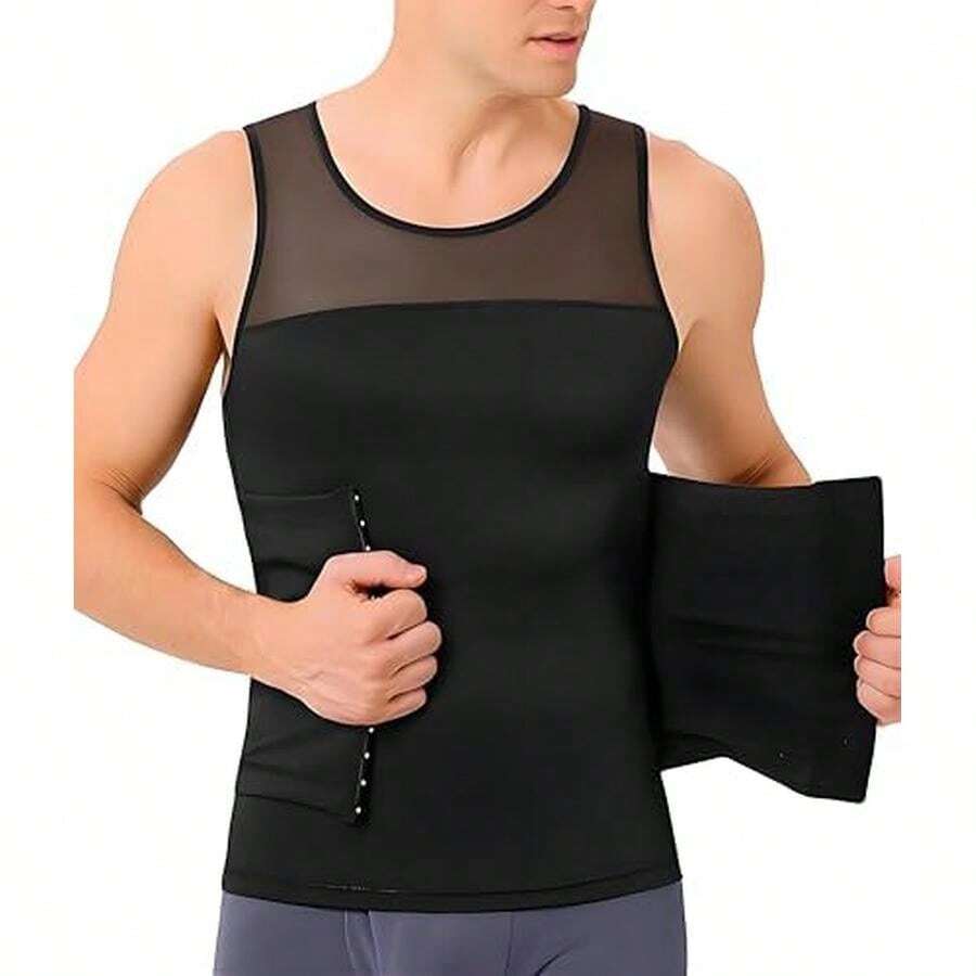 Chaleco Faja Corset Ajustable Para Caballero, Fajas para Hombres, Ligero y Transpirable, Hombre Faja de Abdomen para Ejercicios de Gimnasio, Adelgazamiento del Abdomen y Soporte de Cintura - SG - Ver 1