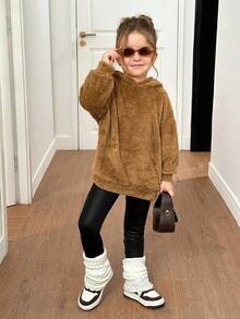 ‌Sudadera de Oso para Niñas: Sudadera de Oso con Estampado de Oso, Estilo Casual y Divertido, Ideal para Días de Escuela‌ - Marrón - Ver 5