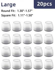 12个装硅胶椅腿地板保护垫，磨砂防滑椅腿套，底部带毛毡，防刮擦、降噪，圆形家具垫，适用于家庭和商业用途 - 淺灰色 - 查看 9