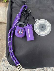 Bộ 4 móc khóa hình tạ đòn và tạ tay, có thể tháo rời, dành cho cả nam và nữ, lý tưởng cho người yêu thích thể dục thể thao. Hoàn hảo để trang trí ba lô, chìa khóa, v.v. Móc khóa túi xách, phụ kiện trang trí ví. - Nhiều màu - Xem 4