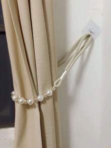2pcs White Modern Curtain Tie Backs - White - View 3