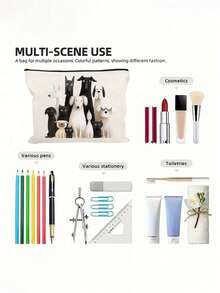 这款时尚女士洗漱包印有卡通小狗图案，可作为便携式化妆品收纳包、时尚旅行配件和拉链化妆包使用，适合旅行和日常使用。它是一款多功能收纳包，可存放文具、学生铅笔盒、零食、药品和各种小物件，是送给朋友、姐妹、返校同学和朋友的完美礼物，也是情人节的理想之选。 - 彩色 - 查看 4