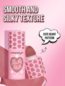 MISSLYN-Flirty Blush Liquid Blush, 1pc, High Pigment Liquid Blush In Cutie Shade, Long-Lasting Color, Brightens Complexion, White-Based, Matte/Dewy Finish, Heart-Shaped Gift, Winter Essential, Brand Makeup, Facial Makeup, Suitable For Women & Girls, Perfect For Winter, Y2K Style, Fashionable, Birthday Gift, Best Gift, Valentine's Day Gift, Party Essential, New Year Gift, Best Color, Cruelty-Free & Vegan - #15 - Xem 3